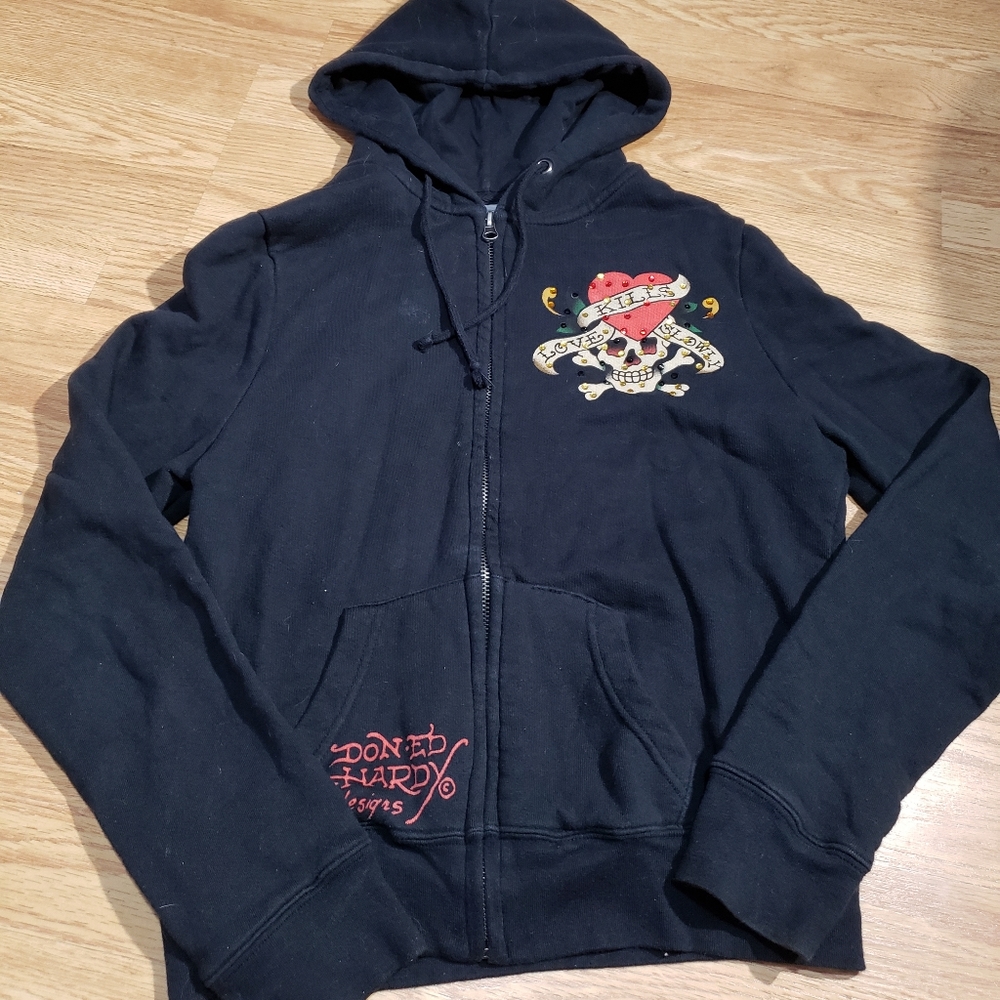 Ed Hardy Jeweled Hoodie Medium